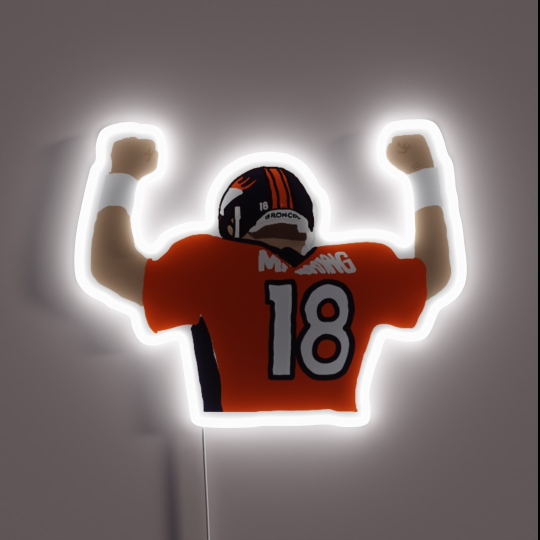 Peyton Manning Art RGB Neon Sign Peyton Manning Art RGB Neon Sign