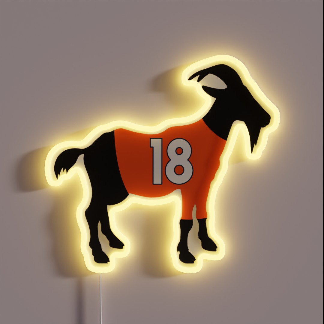 Peyton Manning GOAT RGB Neon Sign Peyton Manning GOAT RGB Neon Sign