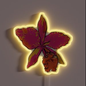 Phaleonopsis Orchid Art Deco Design RGB Neon Sign