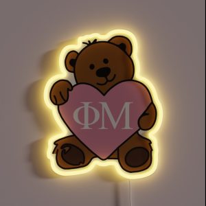 Phi Mu Teddy Bear RGB Neon Sign