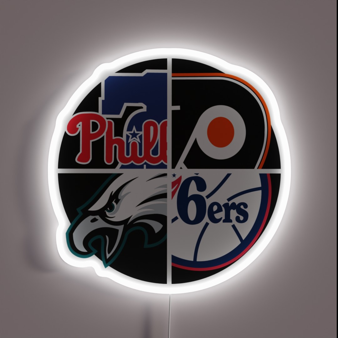 Philadelphia Sports Quad RGB Neon Sign Philadelphia Sports Quad RGB Neon Sign