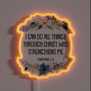 Philippians 4 13 RGB Neon Sign