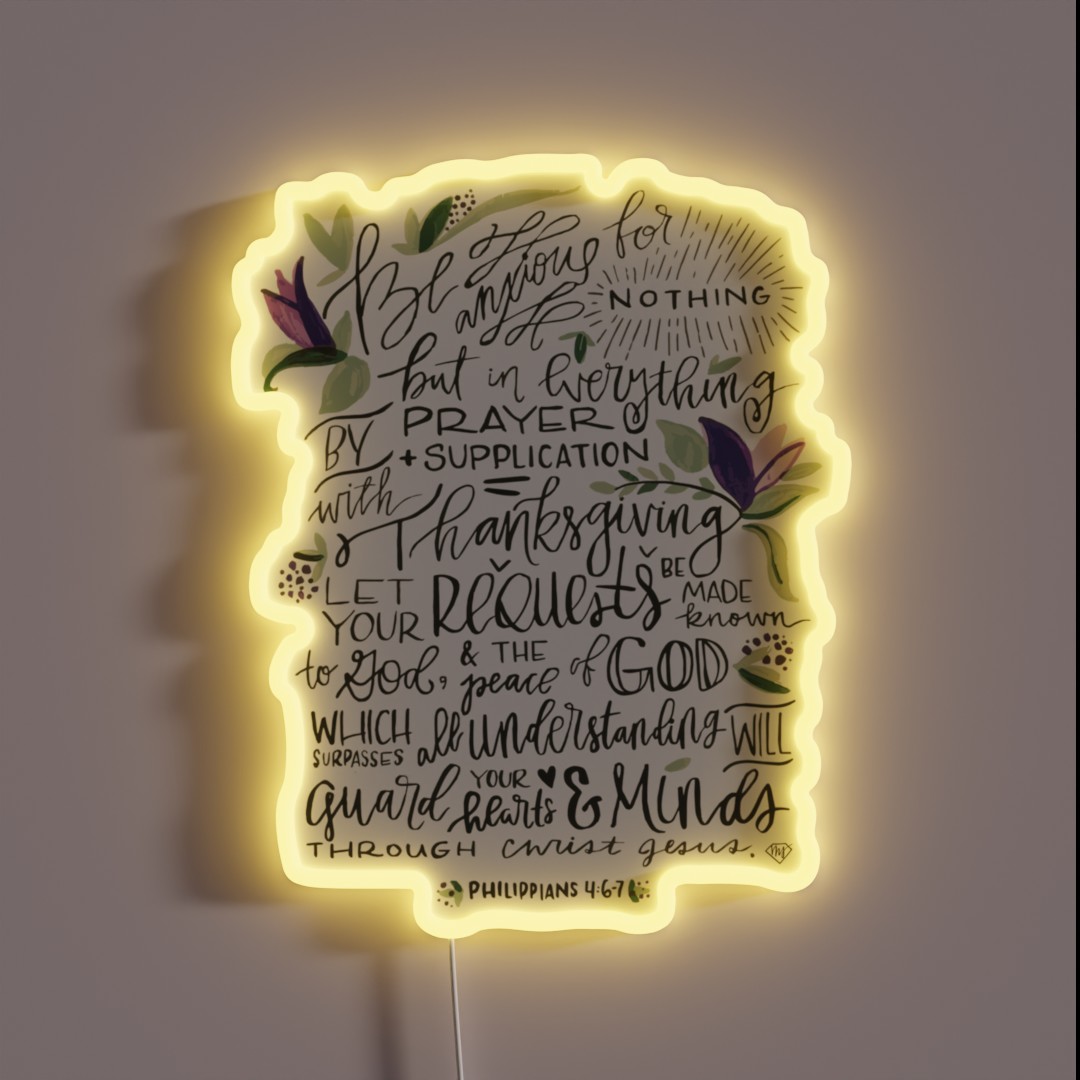 Philippians 4 6 7 Design 1 RGB Neon Sign Philippians 4 6 7 Design 1 RGB Neon Sign