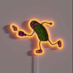 Pickle Playing Pickleball RGB Neon Sign Pickle Playing Pickleball RGB Neon Sign