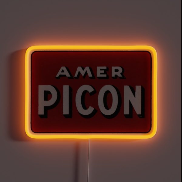 PICON Vintage Style Logo Amer Picon Red And RGB Neon Sign