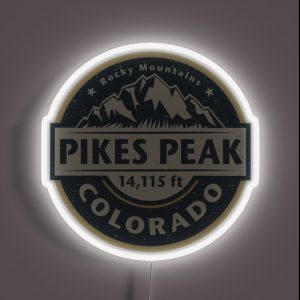 Pikes Peak Colorado RGB Neon Sign Pikes Peak Colorado RGB Neon Sign
