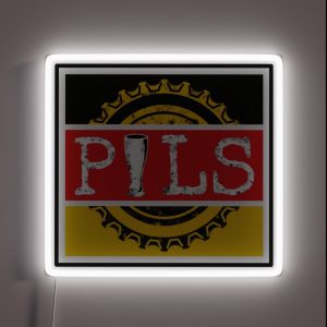 Pils Pilsner Word On Beer Bottle Cap In German Colours Ver 2 RGB Neon Sign Pils Pilsner Word On Beer Bottle Cap In German Colours Ver 2 RGB Neon Sign