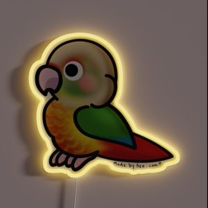 Pineapple Green Cheek Conure RGB Neon Sign