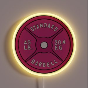 Pink 45 Lb Plate RGB Neon Sign