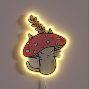 Pink Amanita Catshroom RGB Neon Sign