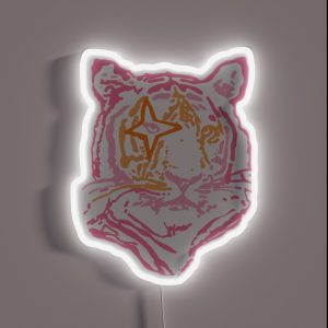 Pink And Orange Star Tiger RGB Neon Sign