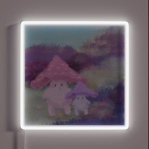 Pink And Purple Mushrooms RGB Neon Sign