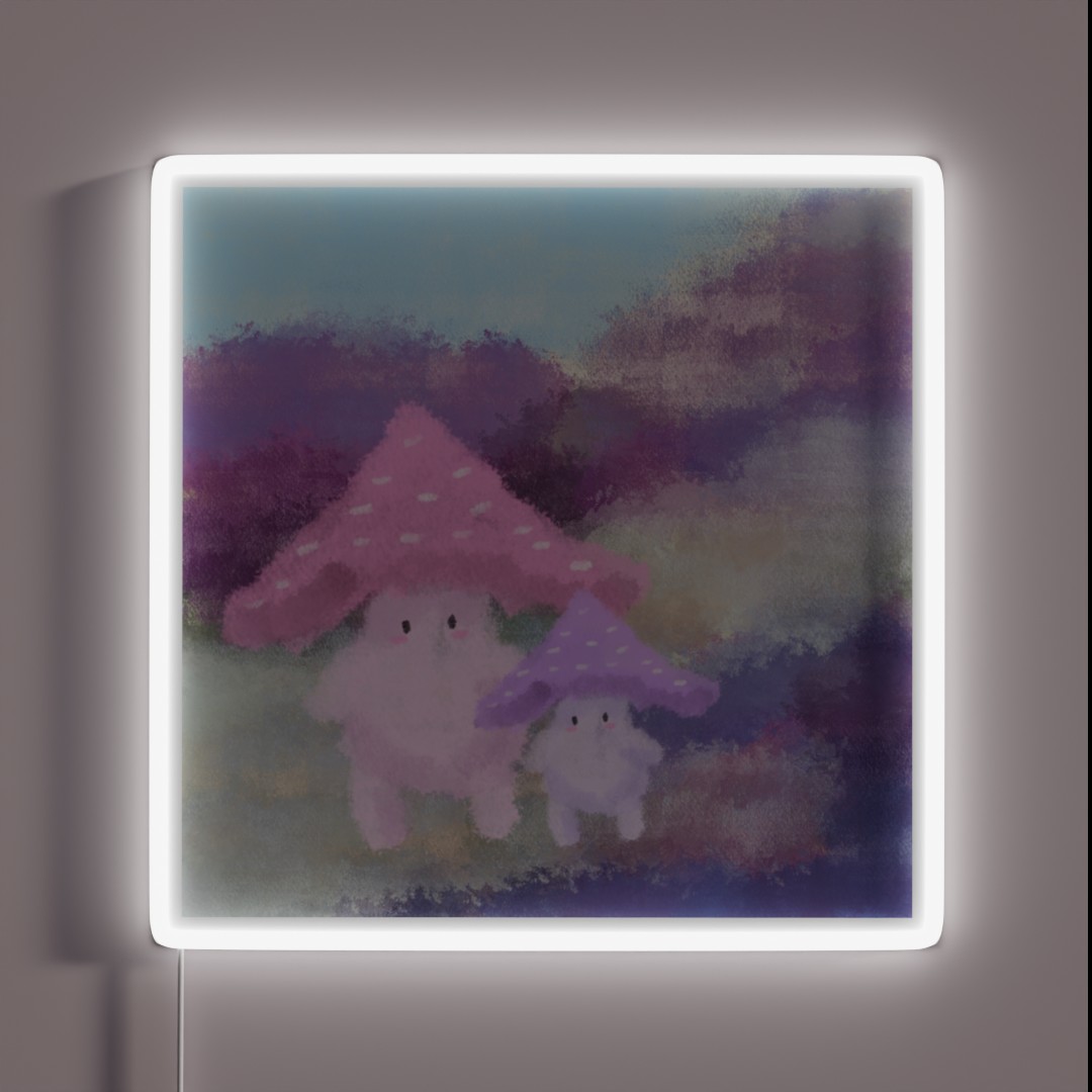 Pink And Purple Mushrooms RGB Neon Sign Pink And Purple Mushrooms RGB Neon Sign