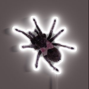 Pink Bow Spider RGB Neon Sign