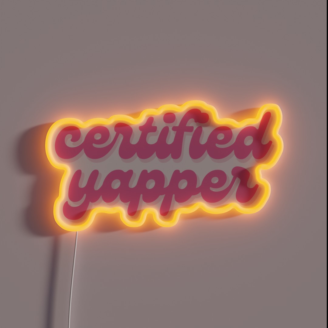 Pink Certified Yapper RGB Neon Sign Pink Certified Yapper RGB Neon Sign