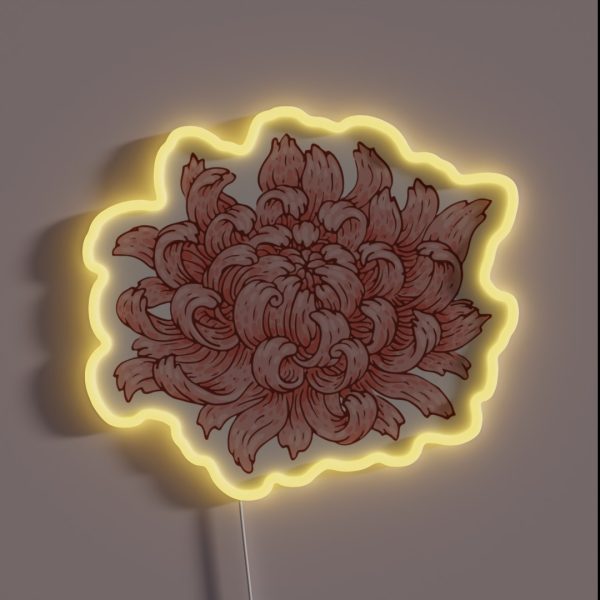 Pink Chrysanthemum RGB Neon Sign