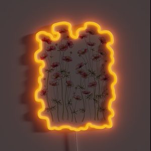Pink Cosmos Flowers RGB Neon Sign