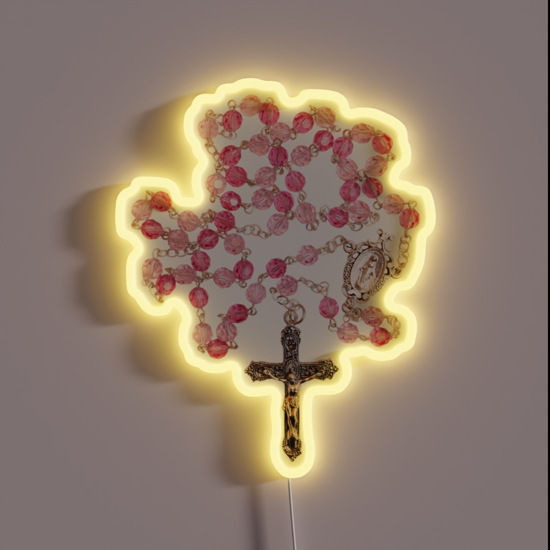 Pink Crystal Rosary RGB Neon Sign Pink Crystal Rosary RGB Neon Sign