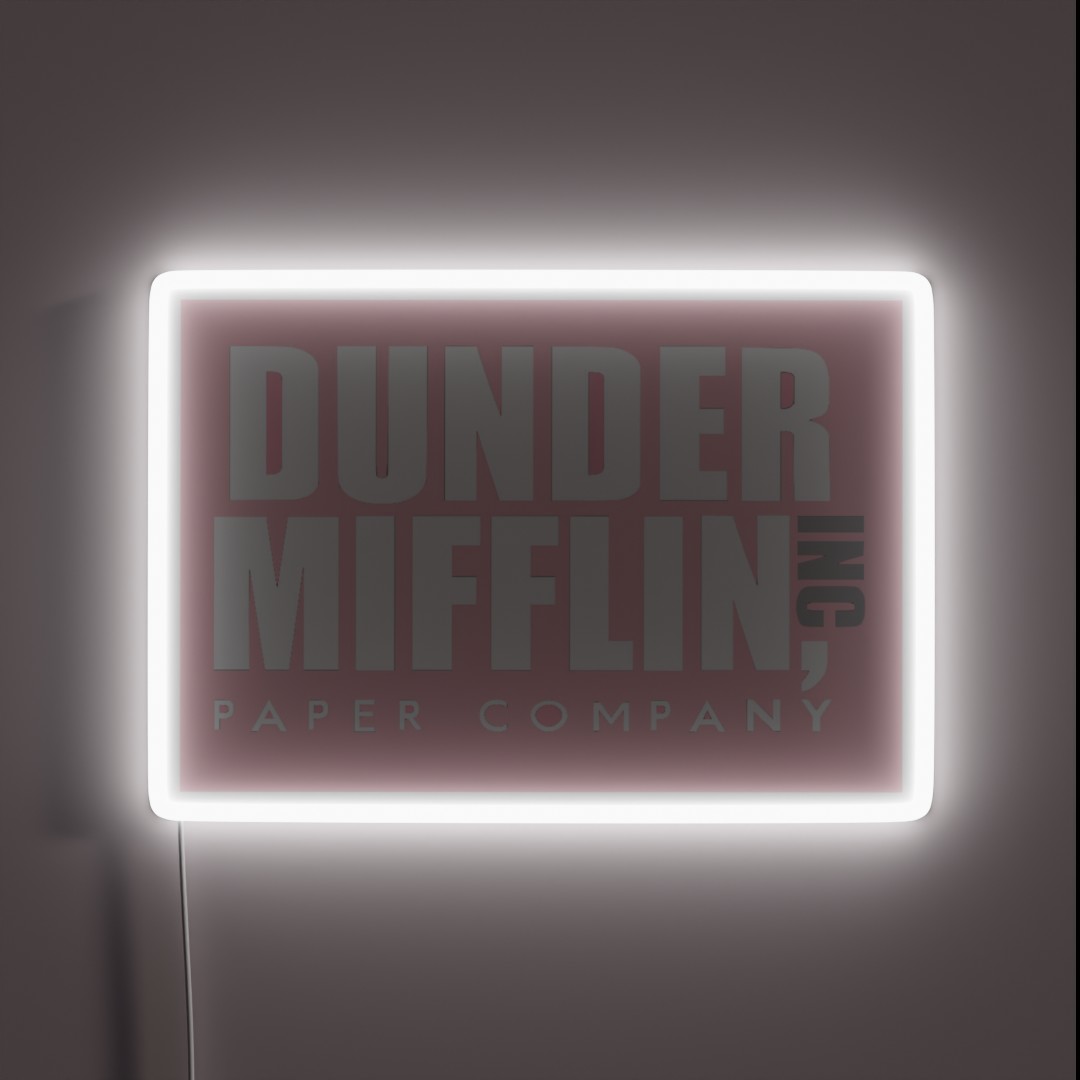 Pink Dunder Mifflin Logo RGB Neon Sign Pink Dunder Mifflin Logo RGB Neon Sign