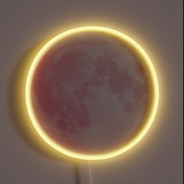 Pink Full Moon RGB Neon Sign