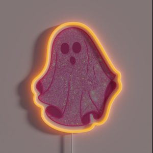 Pink Glitter Ghost RGB Neon Sign Pink Glitter Ghost RGB Neon Sign
