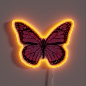 Pink Glittery Butterfly RGB Neon Sign