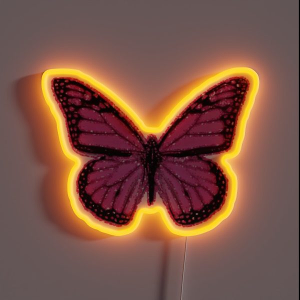 Pink Glittery Butterfly RGB Neon Sign