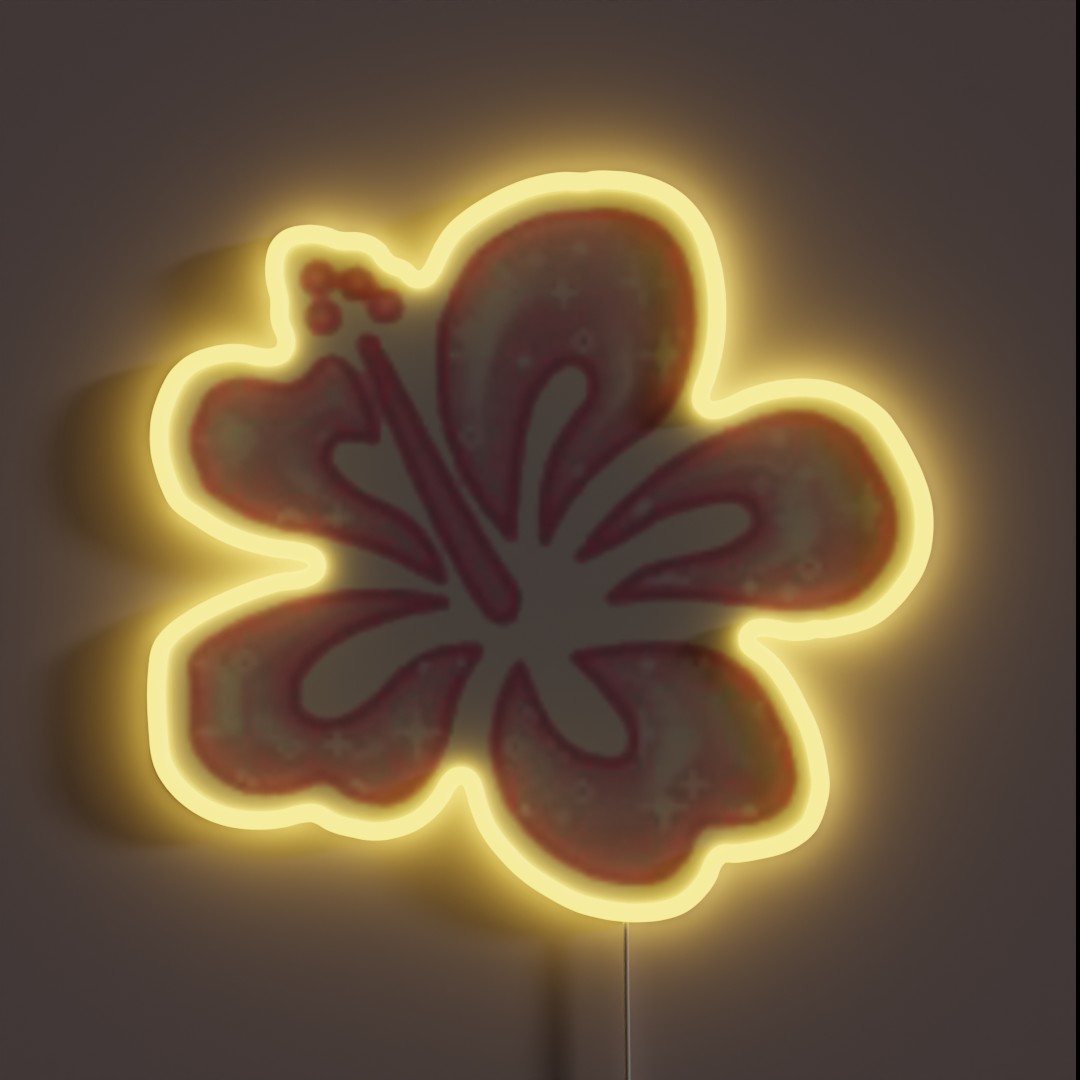 Pink Hawaian Flower RGB Neon Sign Pink Hawaian Flower RGB Neon Sign