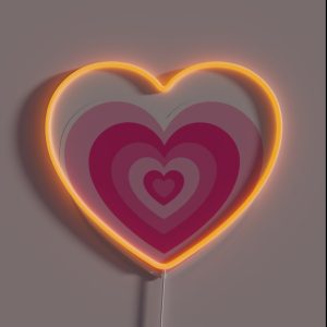 Pink Heart Pattern RGB Neon Sign