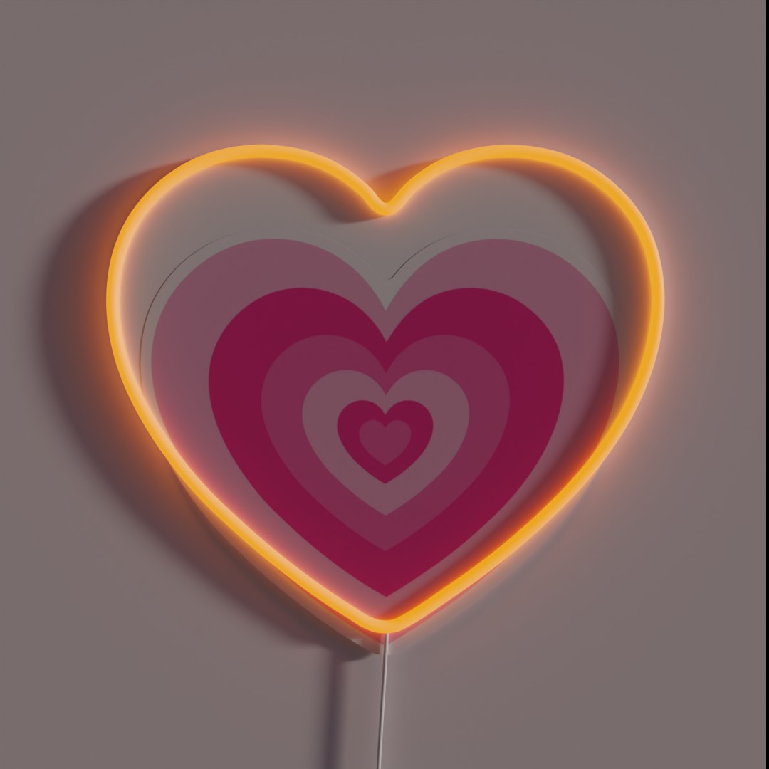 Pink Heart Pattern RGB Neon Sign Pink Heart Pattern RGB Neon Sign