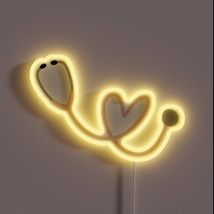 Pink Heart Stethoscope RGB Neon Sign