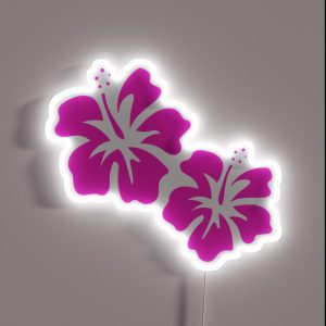 Pink Hibiscus RGB Neon Sign