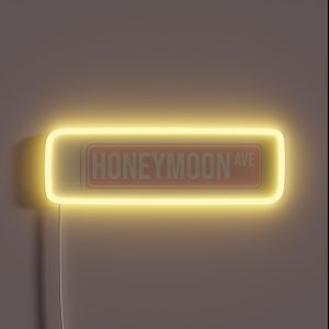 Pink Honeymoon Street Sign RGB Neon Sign