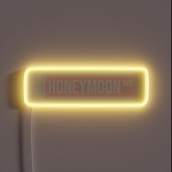 Pink Honeymoon Street Sign RGB Neon Sign