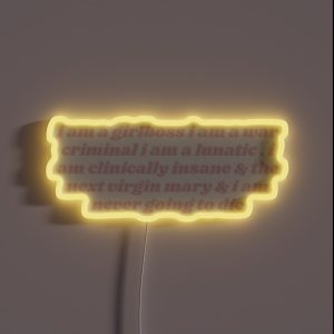 Pink I Am A Girlboss Tumblr Textpost RGB Neon Sign