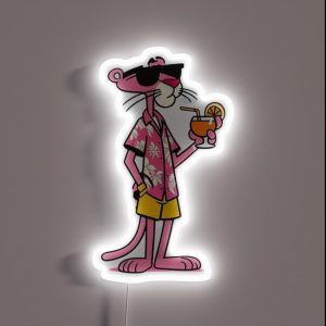 Pink Panther In Summer RGB Neon Sign