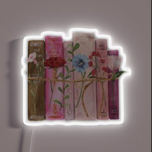 Pink Purple Flowers And Books Watercolor RGB Neon Sign Pink Purple Flowers And Books Watercolor RGB Neon Sign