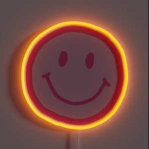 Pink Smiley Face RGB Neon Sign