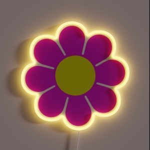 Pink Yellow Hippy Flower Daisy RGB Neon Sign