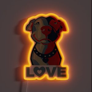 Pitbull LOVE RGB Neon Sign