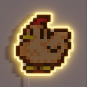 Pixel Chicken RGB Neon Sign