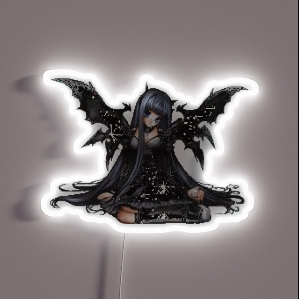 Pixel Goth Demon Girl RGB Neon Sign