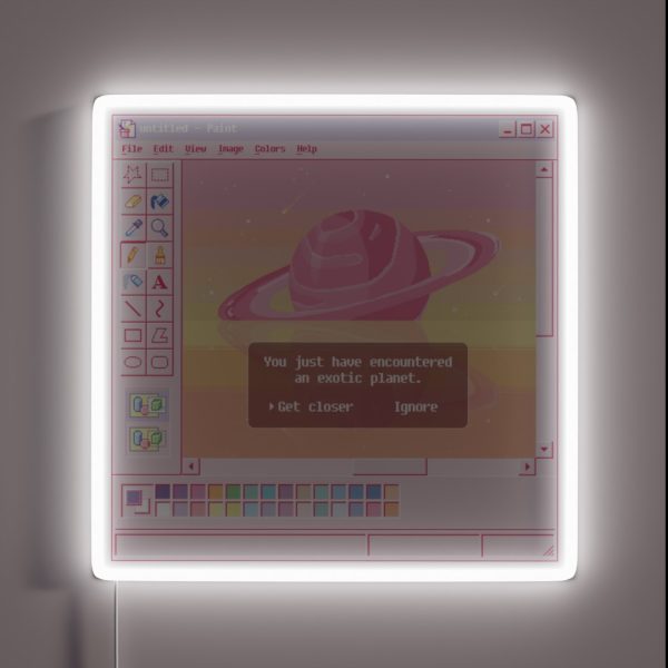 Pixel Pink Galaxy RGB Neon Sign
