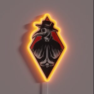 Plague Doctor Red Diamond RGB Neon Sign