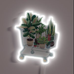 Plant In Shopping Cart RGB Neon Sign Plant In Shopping Cart RGB Neon Sign