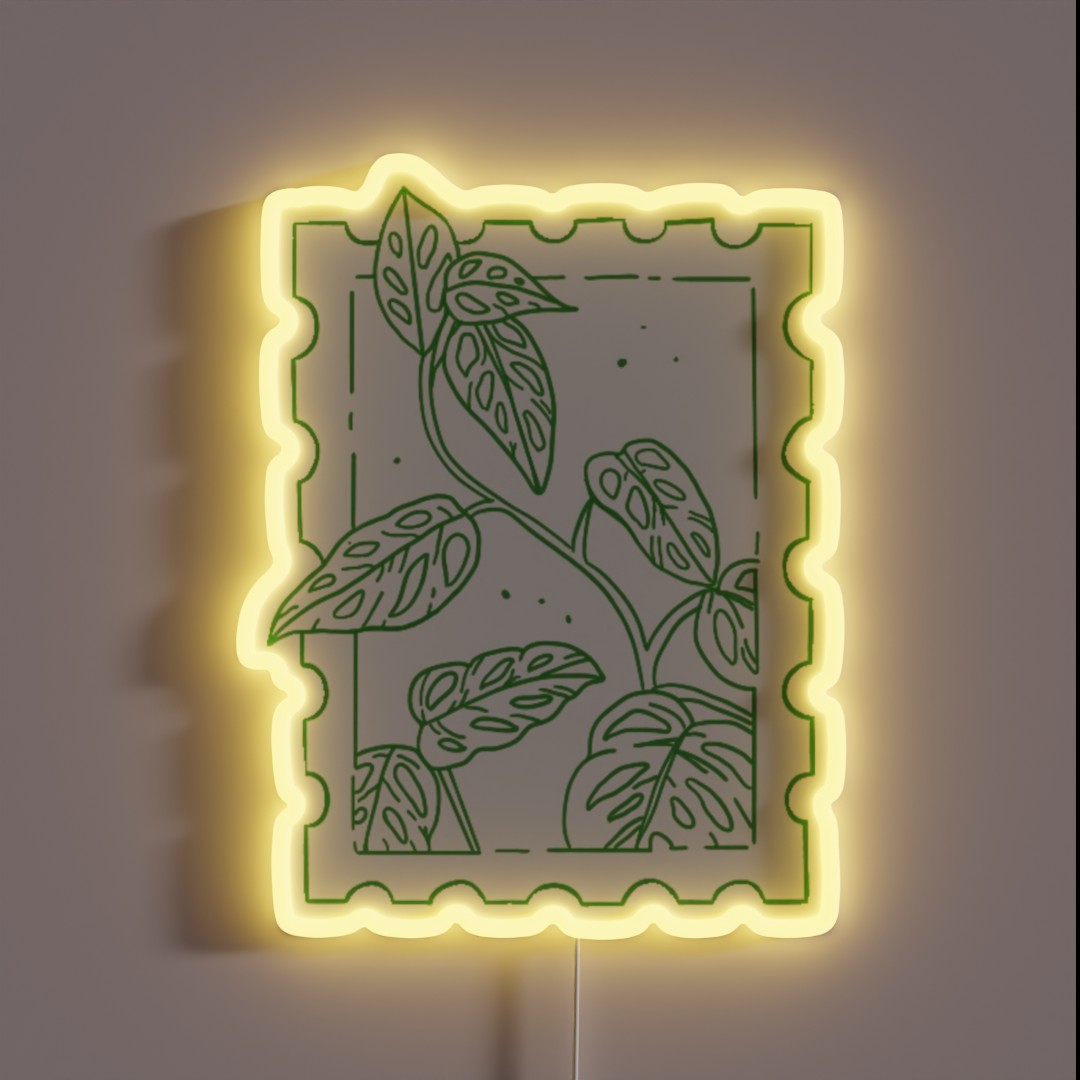 Plant Stamp RGB Neon Sign Plant Stamp RGB Neon Sign