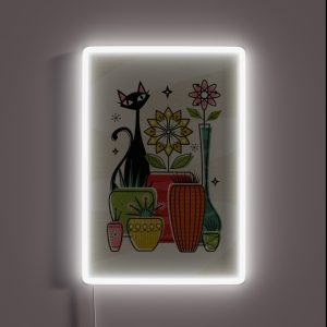 Plants Pots And A Pussycat Studioxtine RGB Neon Sign