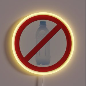 Plastic Bottle Prohibition Sign RGB Neon Sign