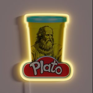 Plato Play Doh Philosophy Pun RGB Neon Sign