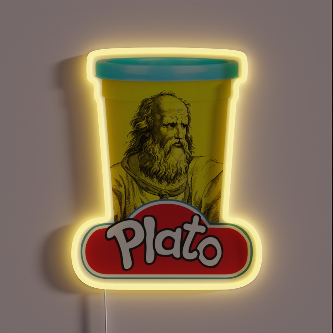 Plato Play Doh Philosophy Pun RGB Neon Sign Plato Play Doh Philosophy Pun RGB Neon Sign